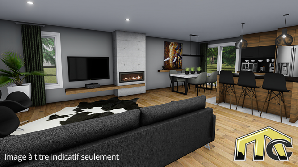 Maison usinée 2 chambres salon
